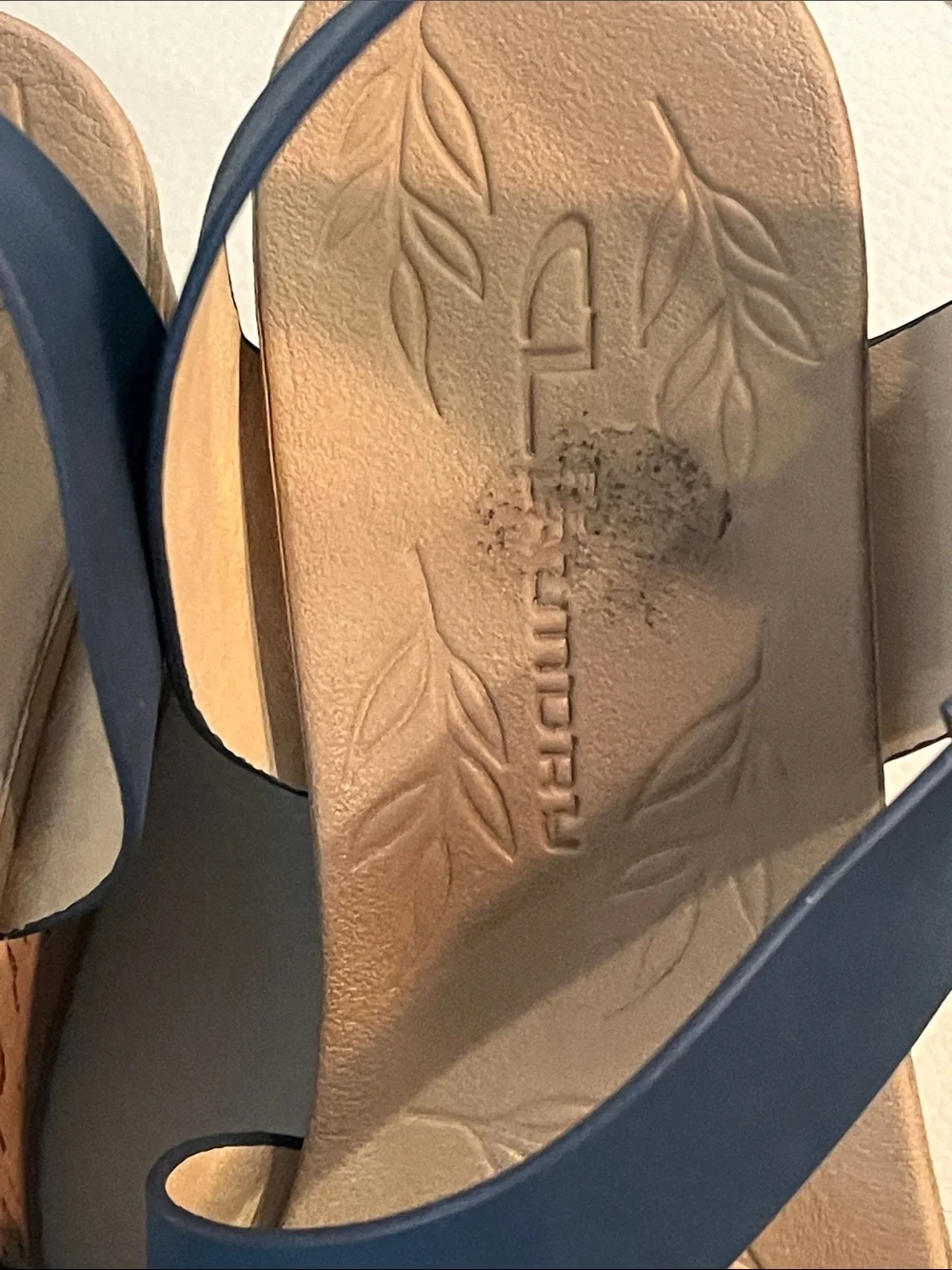 CL by Laundry Navy Cork Wedge Sandals